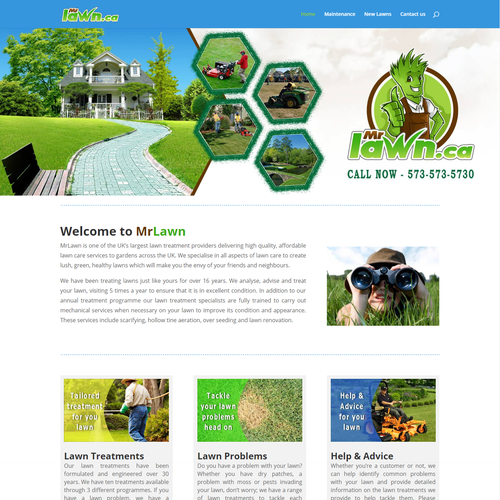 HTML5 website with the title 'MrLawn Website in Wordpress Platform'