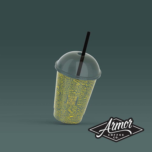 QR code design with the title 'Trasparent cup '