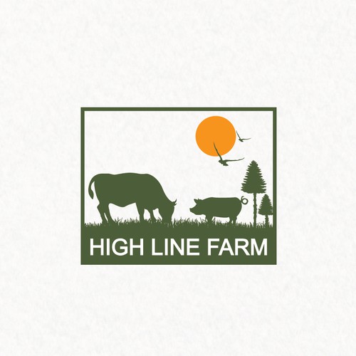 Farm logo with the title 'Start-up grass-based farmers with rare kinds of cattle and pigs'
