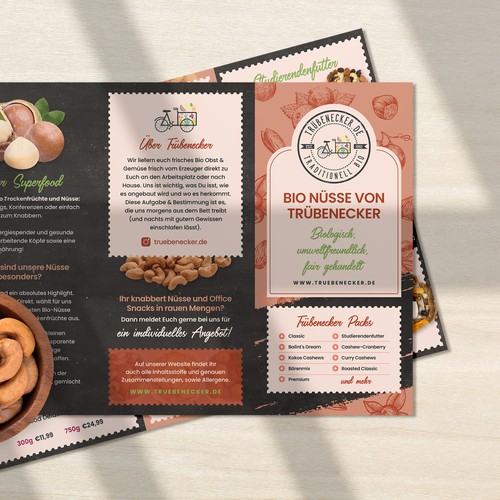 Ticket design with the title 'Nut Trifold Brochure'