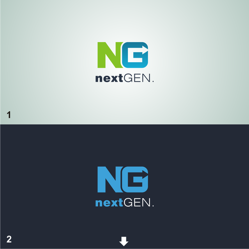 Neon blue safari logo with the title 'Next Gen Logo'