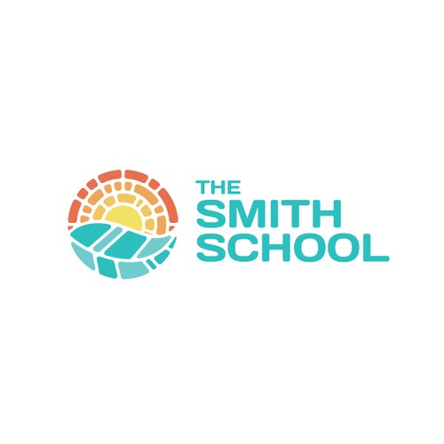 Sunset design with the title 'The Smith School'