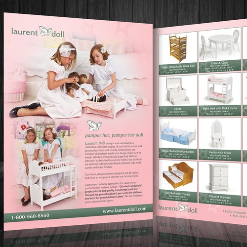 Doll design with the title 'Beautiful flyer design for Laurent Doll'