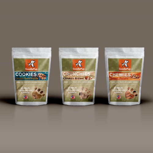 Pet label with the title 'Dog treats Layout 2'