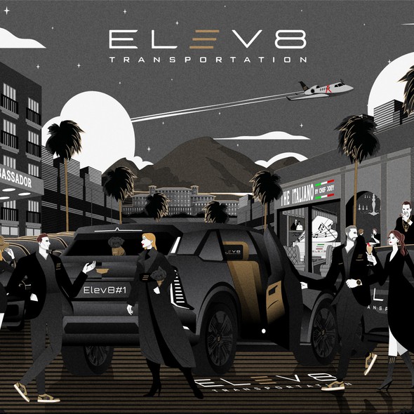 Artwork with the title 'Elev8 illustration'