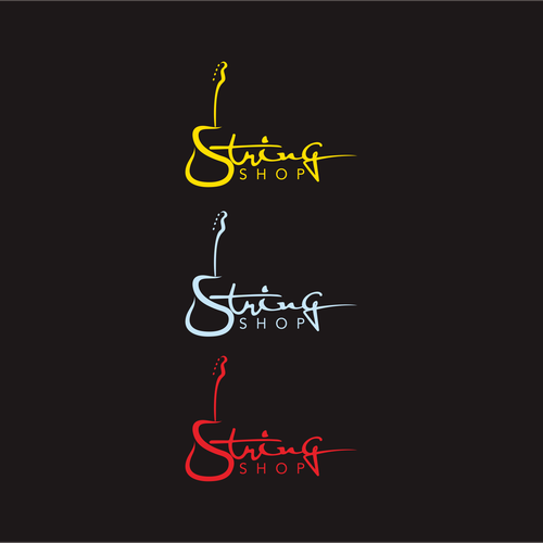 Guitar logo with the title 'String Shop'