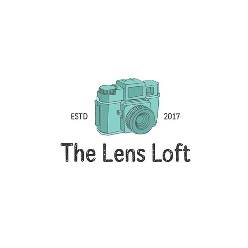 Camera brand with the title 'Illustrative logo concept.'
