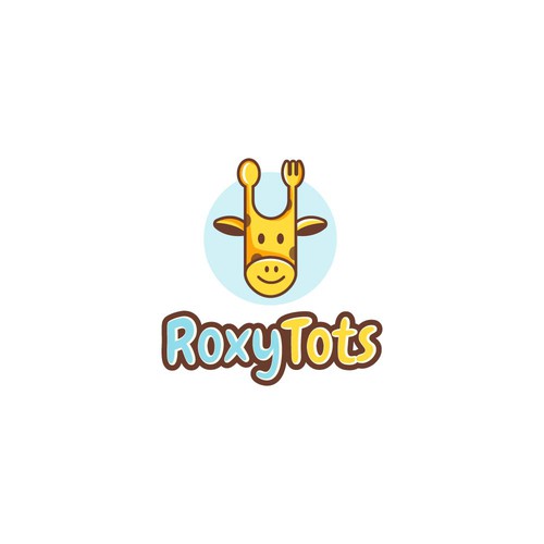 Giraffe logo with the title 'Cute logo for RoxyTots'