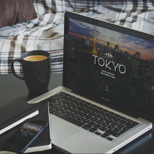 Event website with the title 'Landing page design for a tech event'