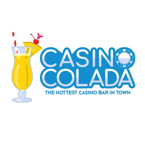 Cocktail logo with the title 'Flat logo for casino review website'