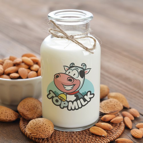 Dairy logo with the title 'Logo for organic, healthy milk products from local farm'