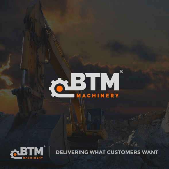 Forklift logo with the title 'Logo for heavy construction equipment'