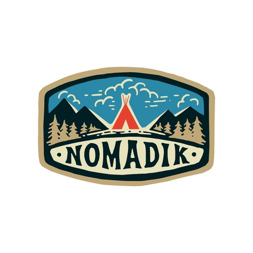 Traveling design with the title 'Hipster sticker illustration for The NOMADIK Subscription Box'