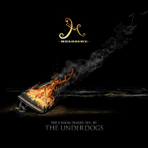 Piano artwork with the title 'Burning Piano'