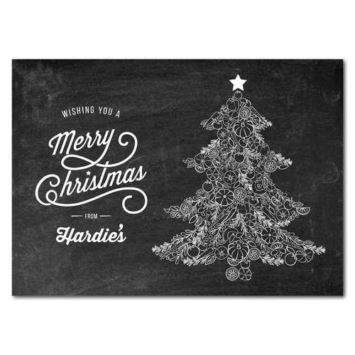 Chalk design with the title 'Christmas Card for Fresh Food Service'