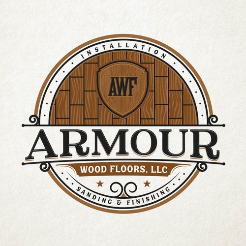 Vintage design logo with the title 'Armour Wood Floors, LLC'