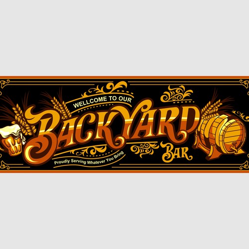Banner artwork with the title 'WALL SIGN DECORATIVE BAR'