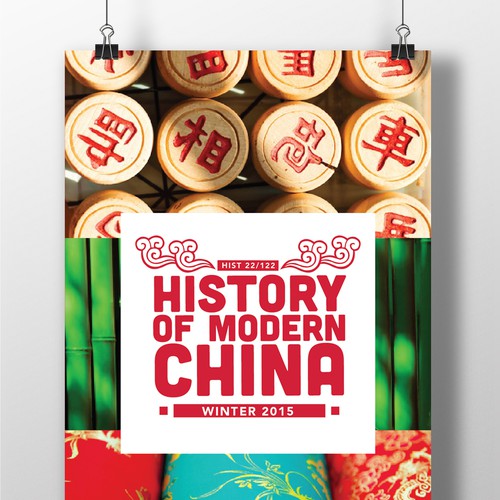 Chinese design with the title 'Poster for "History of Modern China" University Course'