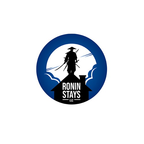 Samurai logo with the title 'Logo Concept; RONIN STAYS, a home rental '