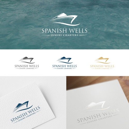 Yacht logo with the title 'spanish wells'