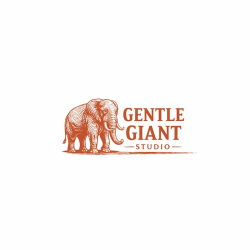 Woodworking logo with the title 'Gentle Giant Studio — Refined Wood Furniture Logo Concept'