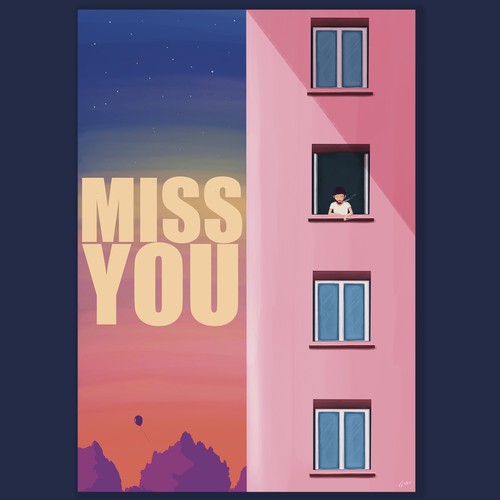 Postcard illustration with the title 'covid life - postcard'