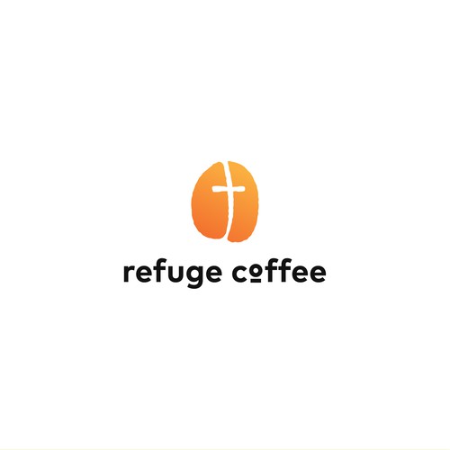 Bean design with the title 'Refuge Coffee Logo'