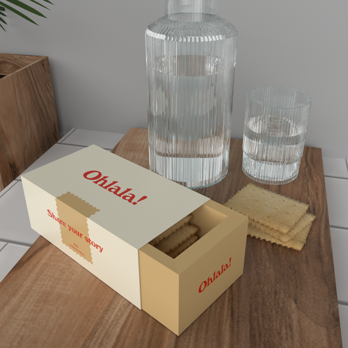 Biscuit packaging with the title 'Diet cookie packaging design in minimal style'