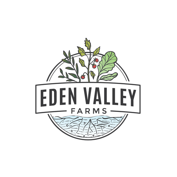 Hydroponics logo with the title 'Logo for Eden Valley Farm'
