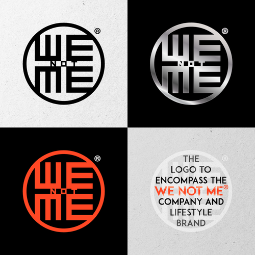 Symbolic brand with the title 'Logo for the "We Not Me®" company and lifestyle brand.'