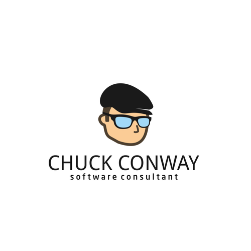 Comic logo with the title 'Logo for a Software Consultant'