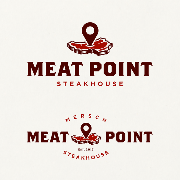 Steakhouse logo with the title 'Logo for Meat Point Steakhouse.'