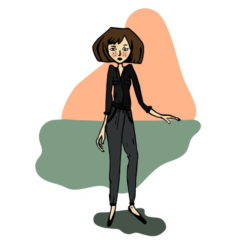 Illustration artwork with the title 'Character design'