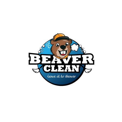 Beaver logo with the title 'illustrated logo for Beaver Clean Company'