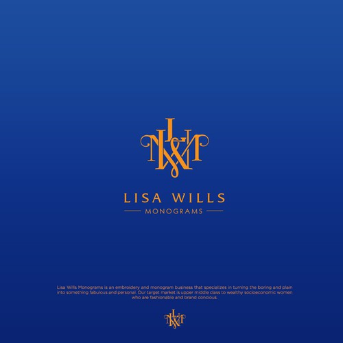 Embroidery design with the title 'LWM MONOGRAM'