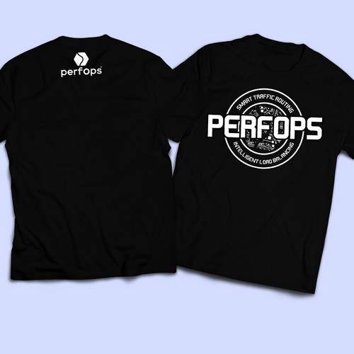 Badge t-shirt with the title 'Retro design concept for perfops.net'