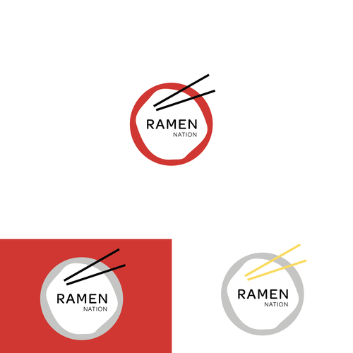Chopsticks design with the title 'Logo design for Ramen Restaurant'