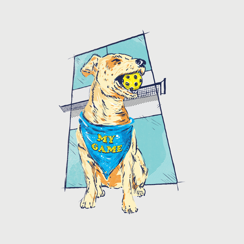 Dog t-shirt with the title 'Pickleball'