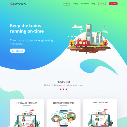 Gradient website with the title 'Website Design'