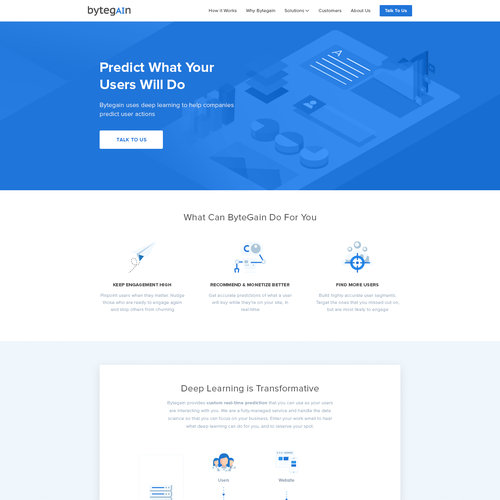 Diagram design with the title 'Clean, Helpful, Professional look Landing page for AI startup'