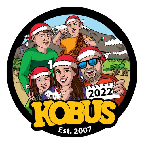 Cartoon illustration with the title 'family illustration'