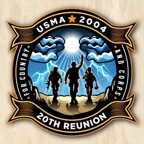 Storm logo with the title 'USMA 2004 20th Reunion'