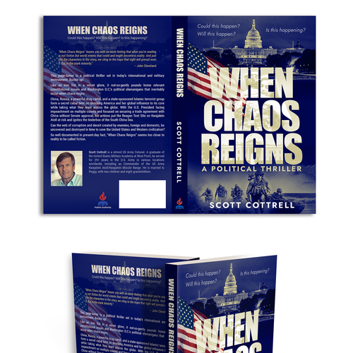 Composition design with the title 'Political thriller book cover'