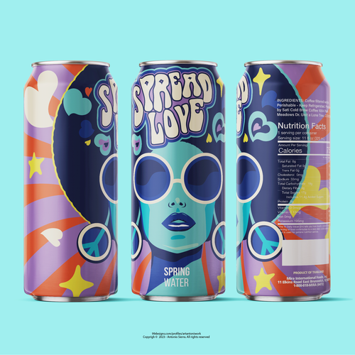 Retro label with the title 'SPRING WATER '