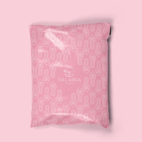 Vector label with the title 'Mailing bag for shoes company'