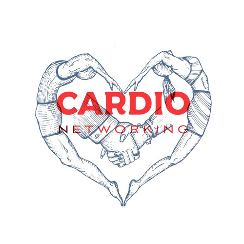 Scratchboard design with the title 'Cardio Networking logo'