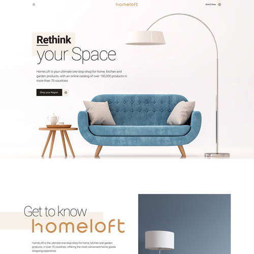 Joyful design with the title 'Landing Page for global Home and Kitchen Brand'
