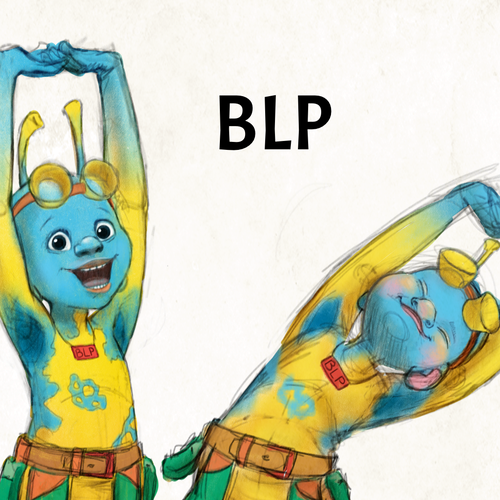 Children's design with the title 'Alien character'