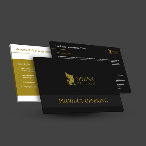 Pitch deck design with the title 'Presentation Design for Bitcoin Business'