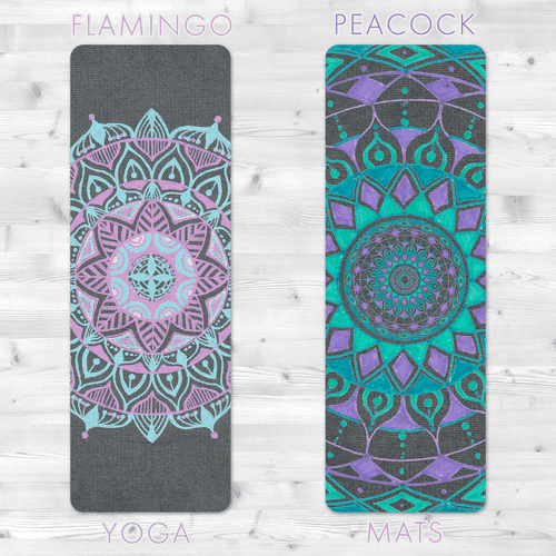 Mandala illustration with the title 'Design yoga mats'